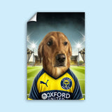 Oxford United football Star Custom Pet Portrait | Personalized Pet Sports Art - 1 Pet - Furr and Family