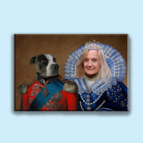 Royal Duo Portrait - Custom Pet & Parent Canvas by Furr and Family