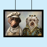 The Royal Baker & Queen Duo - Custom Pet Portrait Canvas by Furr and Family