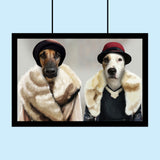 Peaky Blinders Ladies Pet Portrait – Custom Pet Portrait - peaky blinder - 2 Pets - Furr and Family