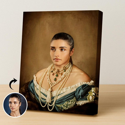 Pearl Adorned Queen Renaissance Portrait - Human Portrait - Female - Furr and Family