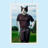 Personalized Golf Cat Portrait | Custom Pet Golfer Canvas Art - 1 Pet - Furr and Family