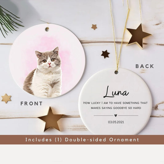 Personalized Pet Watercolor Ornament - Keepsake Christmas Ornament - 1 Pet - Furr and Family