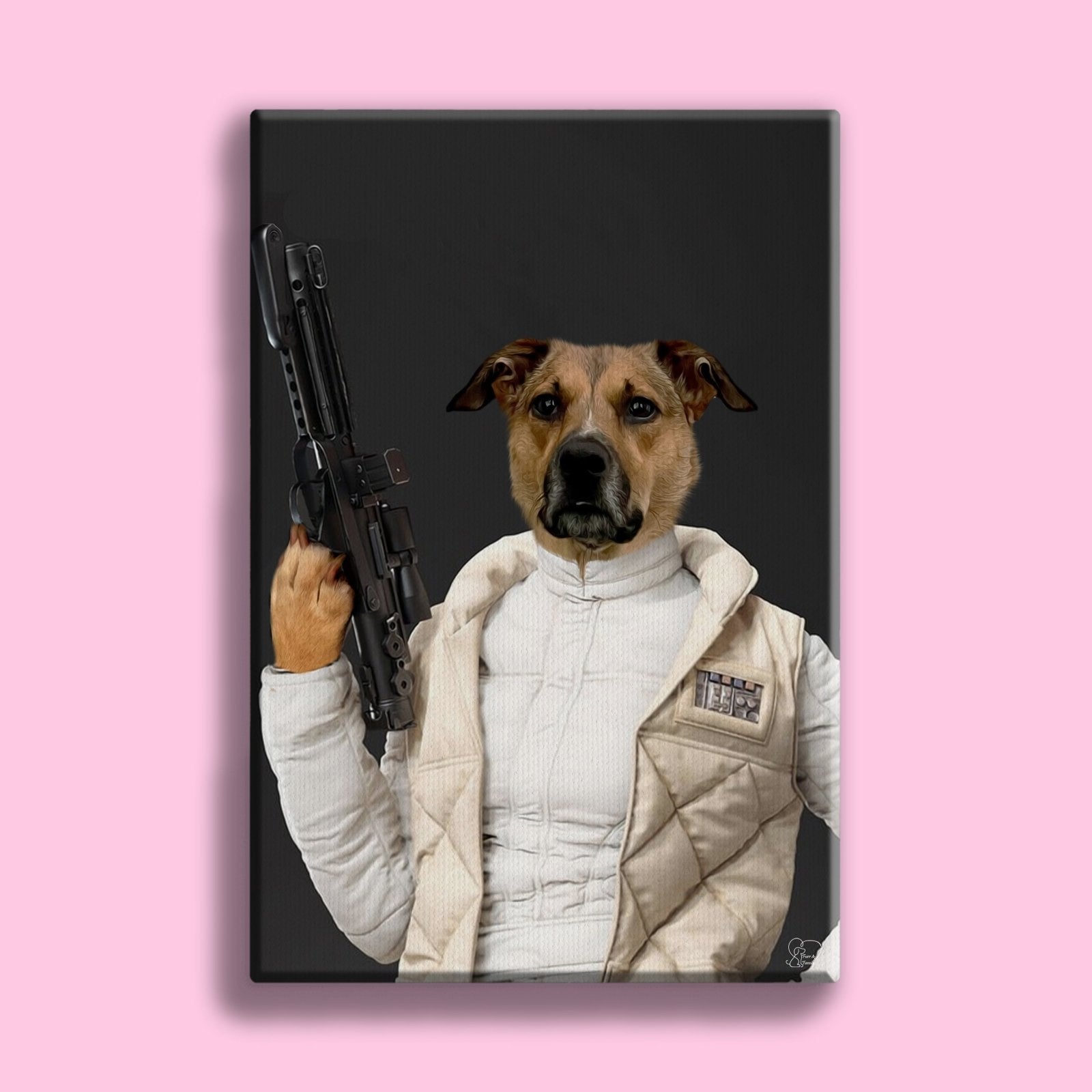 Personalized Princess Leia Pet Portrait - Star Wars Gift - 1 Pet - Furr and Family