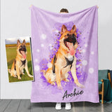 Personalized Watercolor Pet Blanket - Pet Watercolor Style - Blanket - 1 Pet - Furr and Family