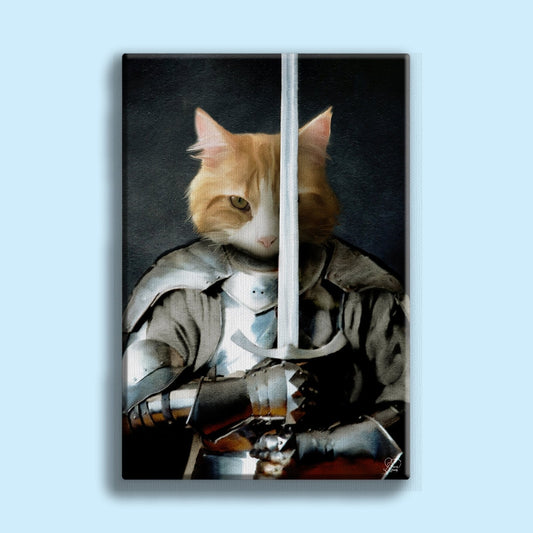 Pet Armed Warrior – Custom Pet Portrait - 1 Pet - Furr and Family