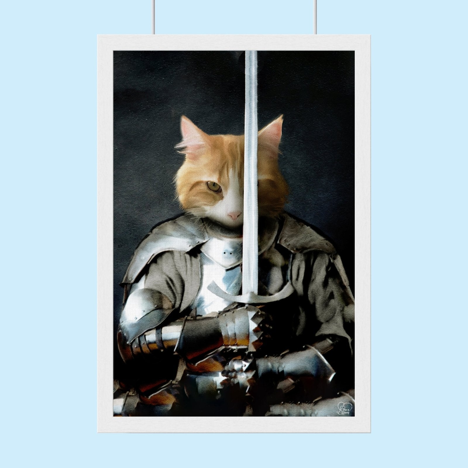 Pet Armed Warrior – Custom Pet Portrait - 1 Pet - Furr and Family