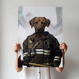 Pet Firefighter - Custom Pet Portrait - 1 Pet - Furr and Family