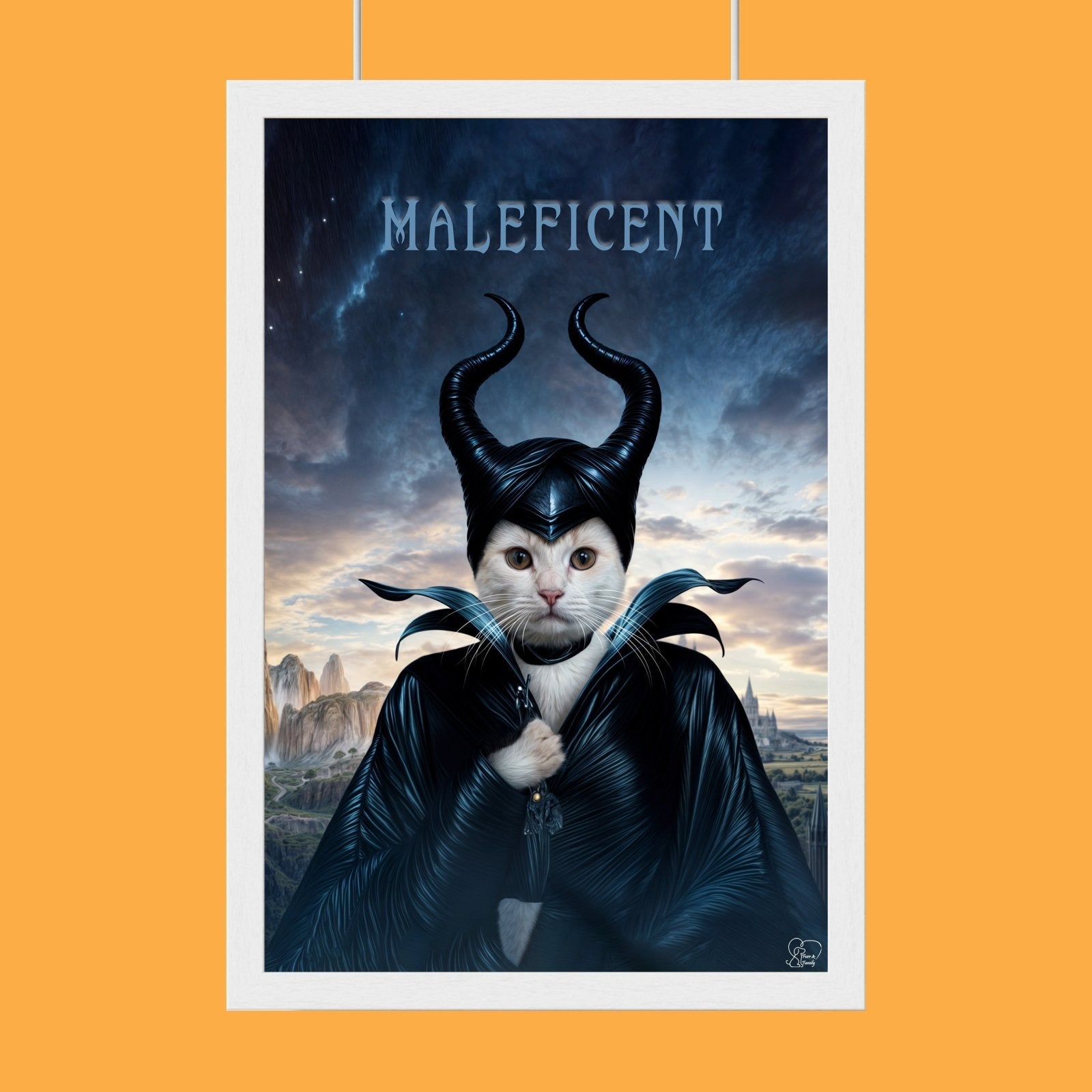Pet Maleficent Halloween Pet Portrait - Custom Pet Portrait - 1 Pet - Furr and Family