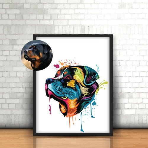 Pop Art - Custom Pet Portrait - 1 Pet - Furr and Family