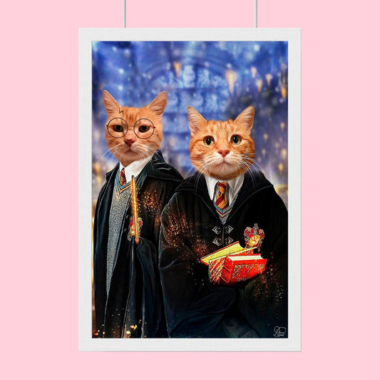 Potter and Weasley - Custom Pet Portrait - 2 Pets - Furr and Family