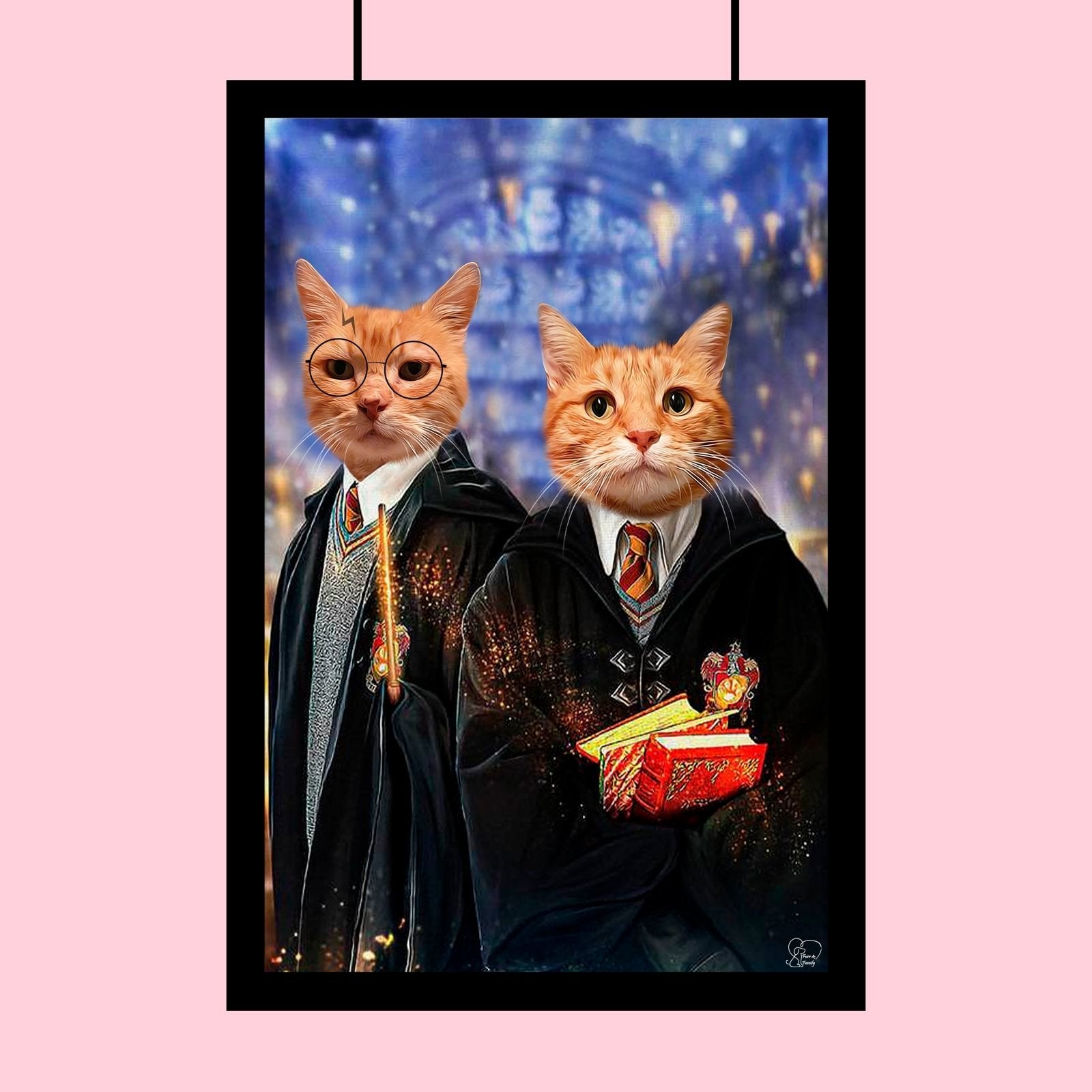 Potter and Weasley - Custom Pet Portrait - 2 Pets - Furr and Family