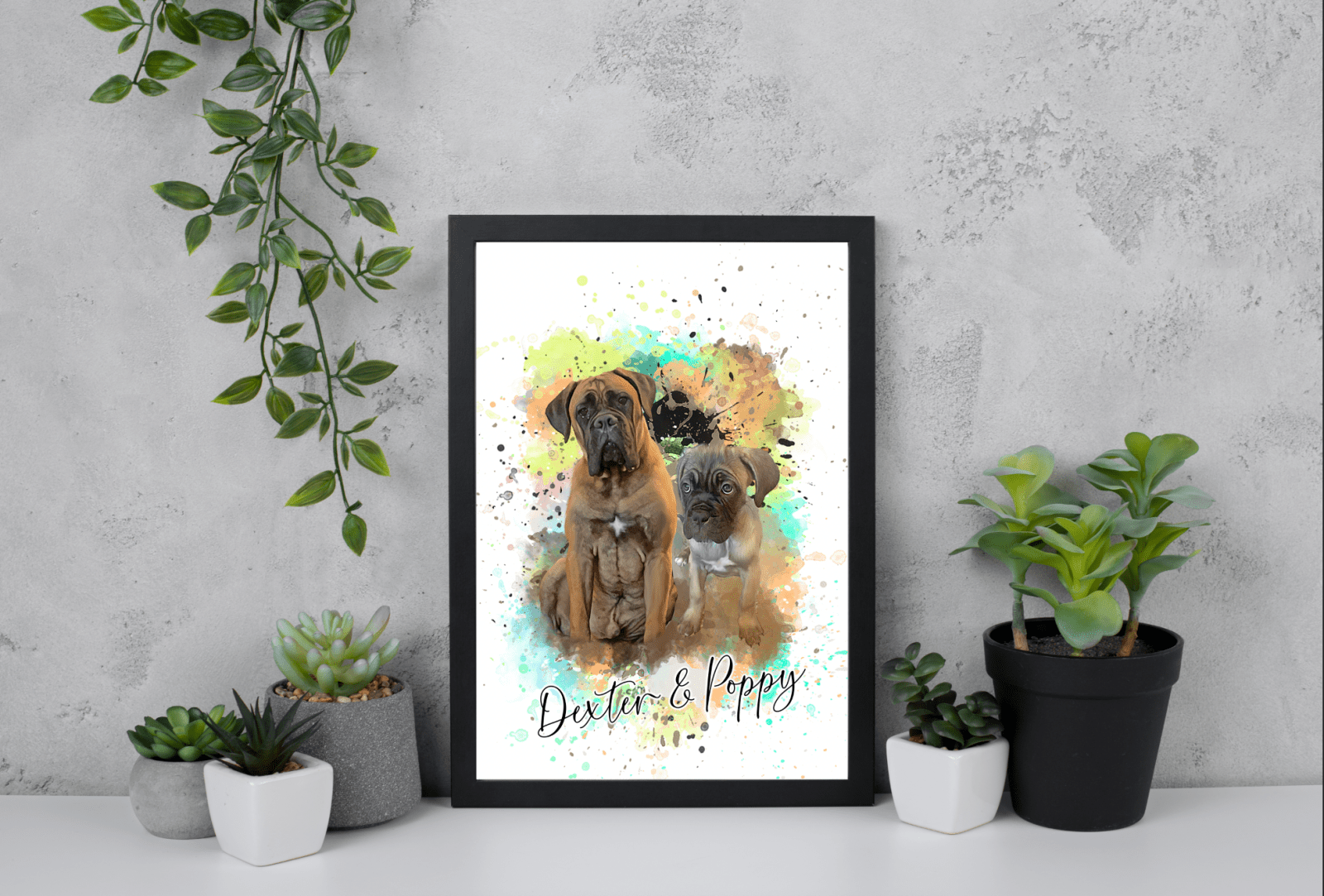 Premium Watercolor Pet Portrait - Custom Pet Artwork - 1 Pet - Furr and Family
