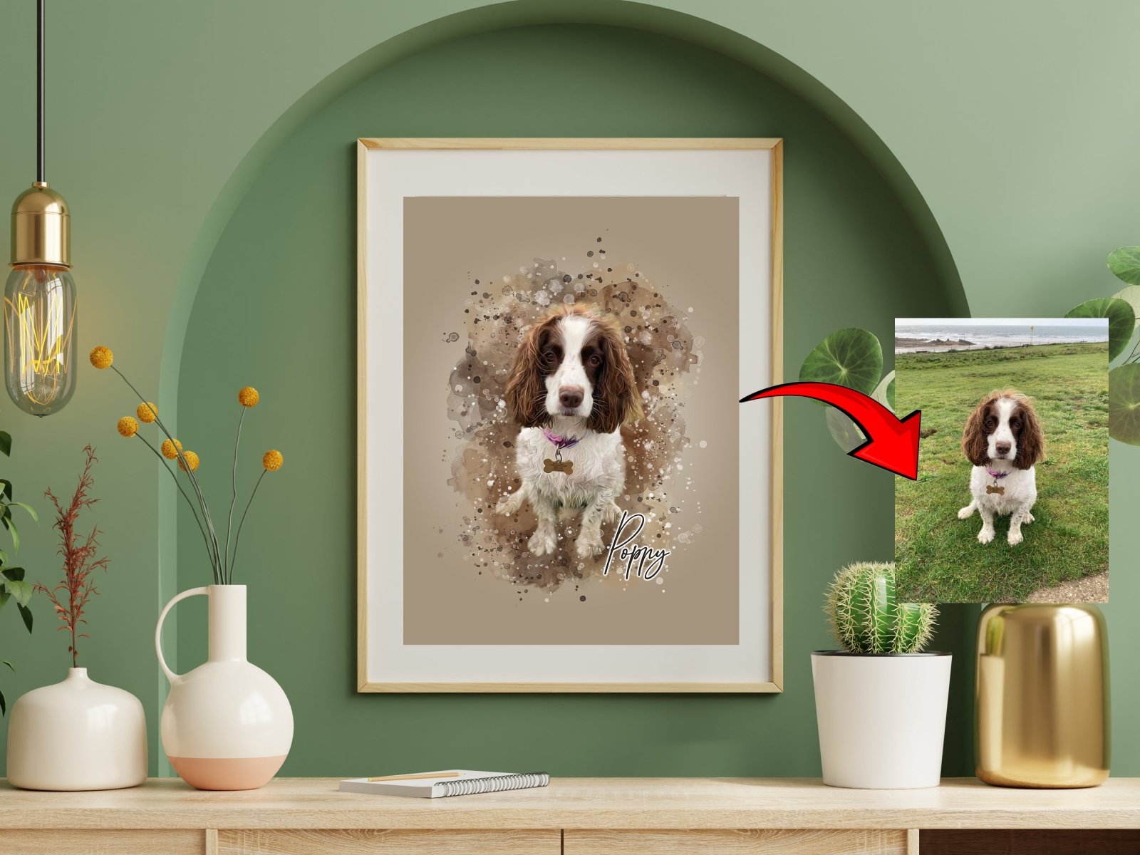 Premium Watercolor Pet Portrait - Custom Pet Artwork - 1 Pet - Furr and Family