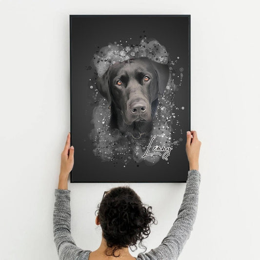 Premium Watercolor Pet Portrait - Custom Pet Artwork - 1 Pet - Furr and Family