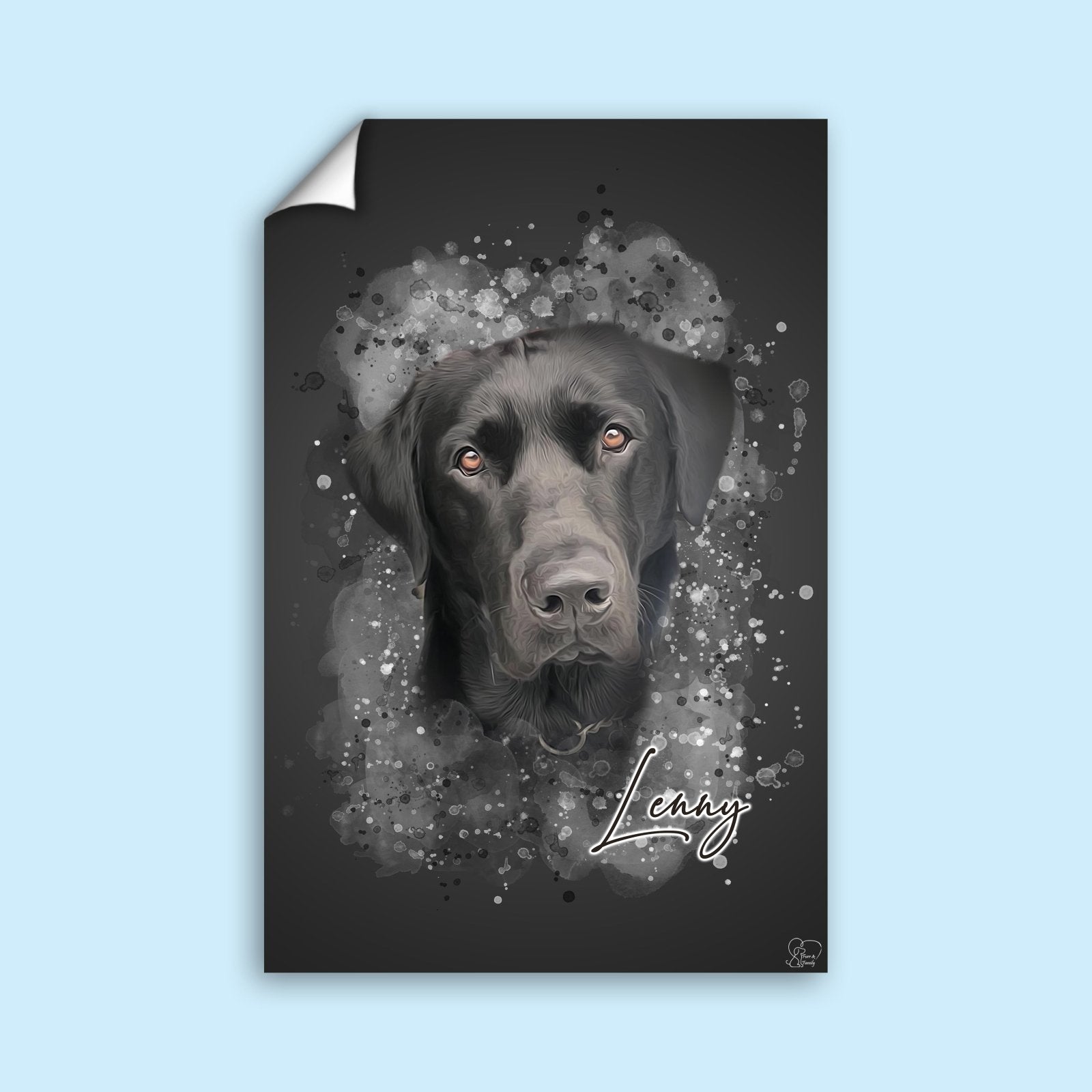 Premium Watercolor Pet Portrait - Custom Pet Artwork - 1 Pet - Furr and Family