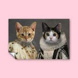 Prince and Princess - Custom Pet Portrait - 2 Pets - Furr and Family