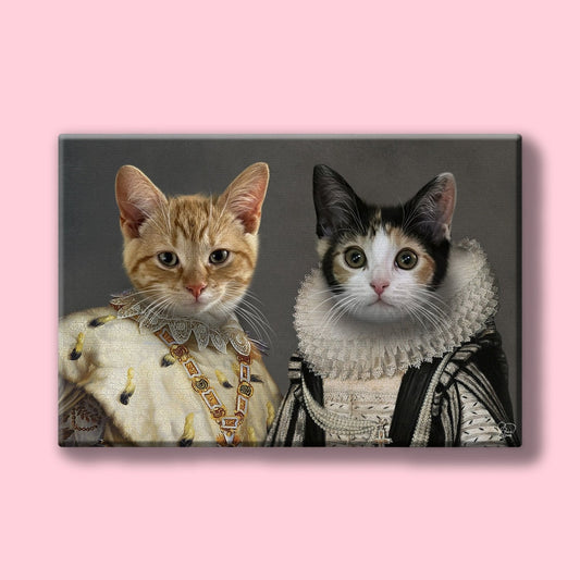 Prince and Princess - Custom Pet Portrait - 2 Pets - Furr and Family