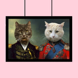 Purr - fect Generals - Custom Pet Portrait - 2 Pets - Furr and Family