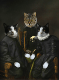 Regal Cats – Classic Aristocratic Multi - Pet Portrait - 2 Pets - Furr and Family