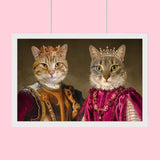 Regal Reign Duo - Custom Pet Portrait - 2 Pets - Furr and Family