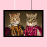 Regal Reign Duo - Custom Pet Portrait - 2 Pets - Furr and Family