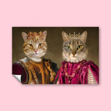 Regal Reign Duo - Custom Pet Portrait - 2 Pets - Furr and Family