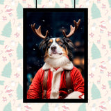 Reindeer Christmas Pet Portrait - 1 Pet - Furr and Family