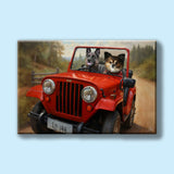 Road Trip Paws – Custom Multi - Pet Adventure Portrait - 2 Pets - Furr and Family