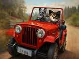 Road Trip Paws – Custom Multi - Pet Adventure Portrait - 2 Pets - Furr and Family