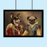 Royal Companions – Custom Multi - Pet Portrait - 2 Pets - Furr and Family