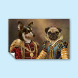 Royal Companions – Custom Multi - Pet Portrait - 2 Pets - Furr and Family