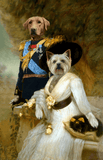 Royal Couple Custom Pet Portrait - Elegant Renaissance Style Canvas - 2 Pets - Furr and Family