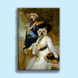 Royal Couple Custom Pet Portrait - Elegant Renaissance Style Canvas - 2 Pets - Furr and Family