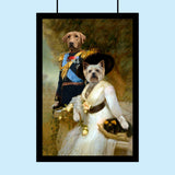 Royal Couple Custom Pet Portrait - Elegant Renaissance Style Canvas - 2 Pets - Furr and Family