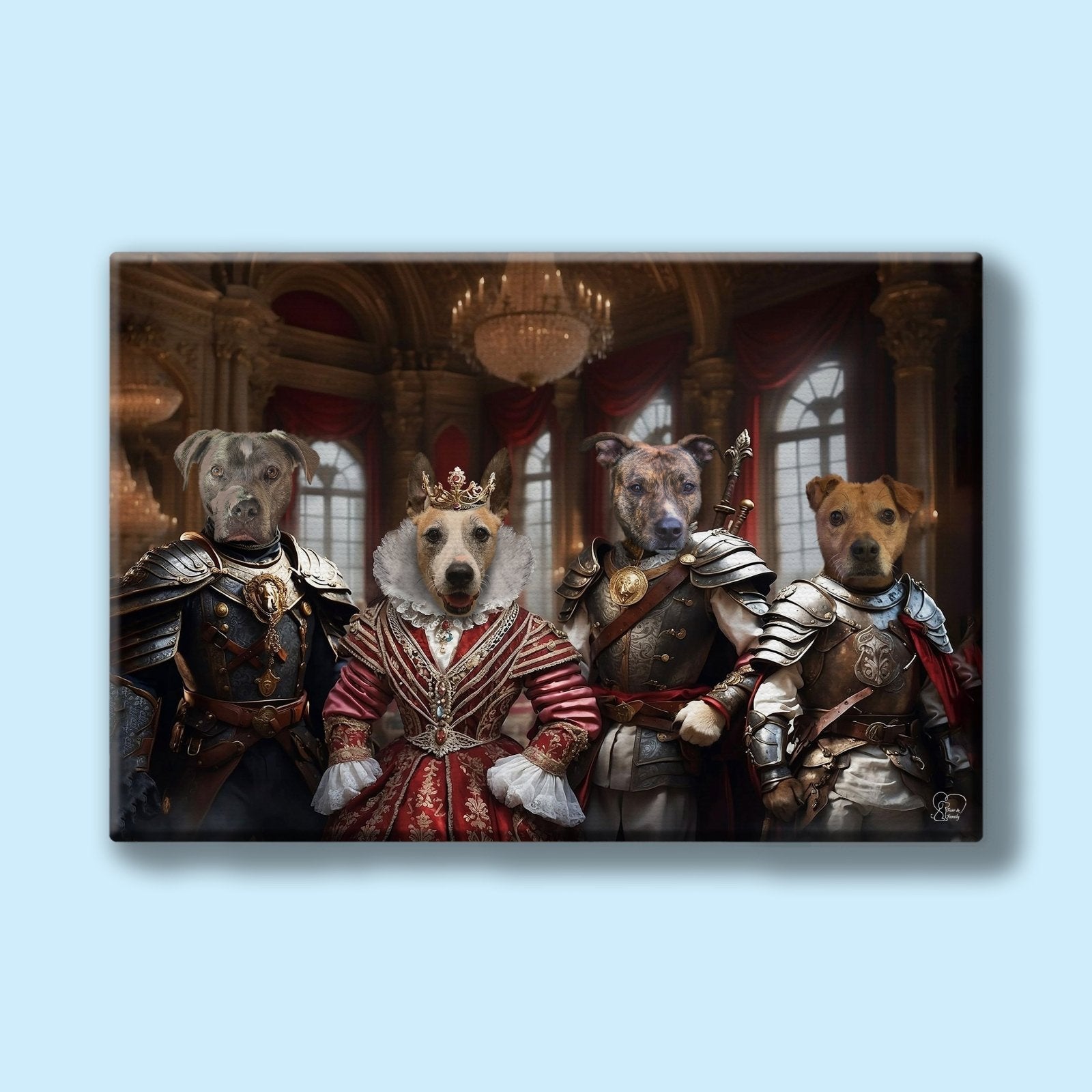 Royal Guardians – Multi - Pet Medieval Portrait - 2 Pets - Furr and Family