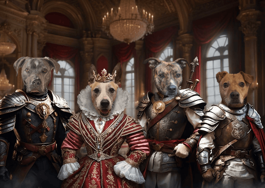 Royal Guardians – Multi - Pet Medieval Portrait - 2 Pets - Furr and Family