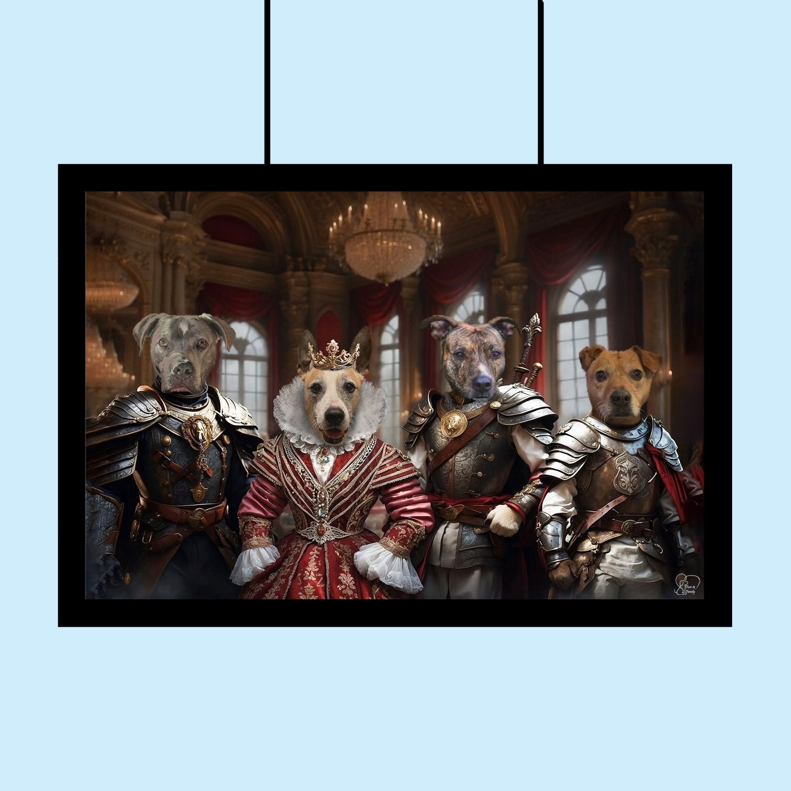 Royal Guardians – Multi - Pet Medieval Portrait - 2 Pets - Furr and Family