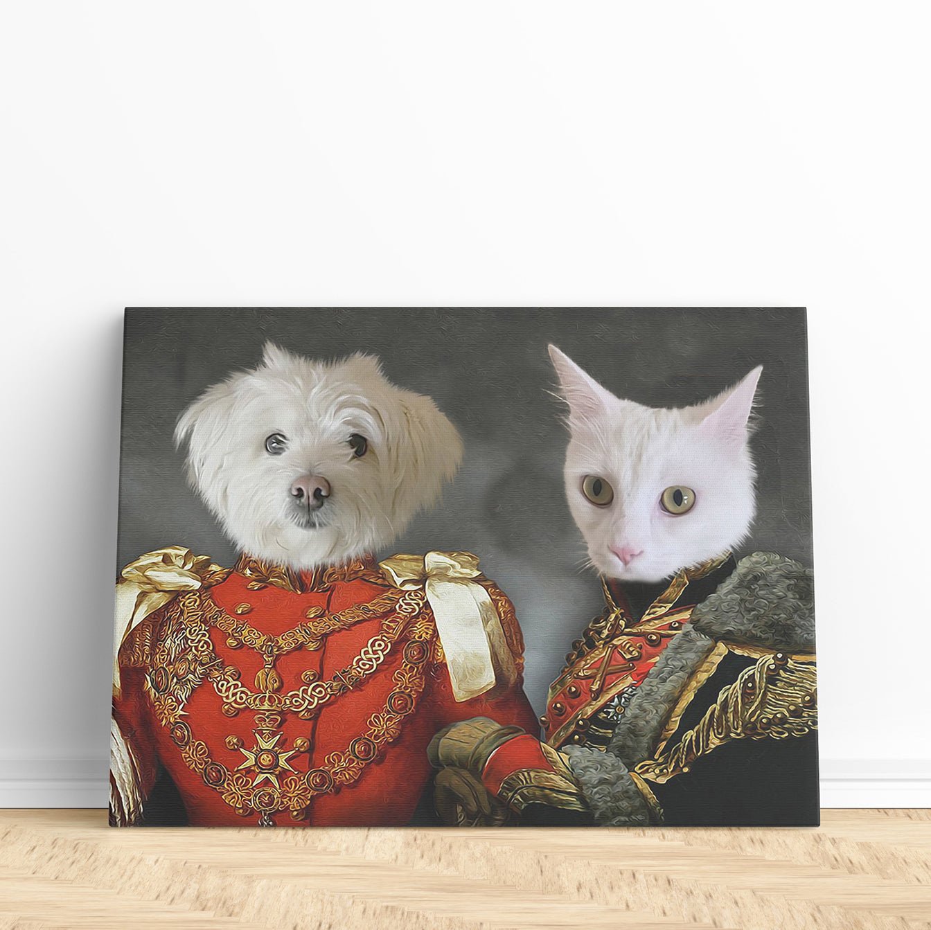 Royal Militant Duo - Custom Pet Portrait | Custom Pet Canvas - 2 Pets - Furr and Family