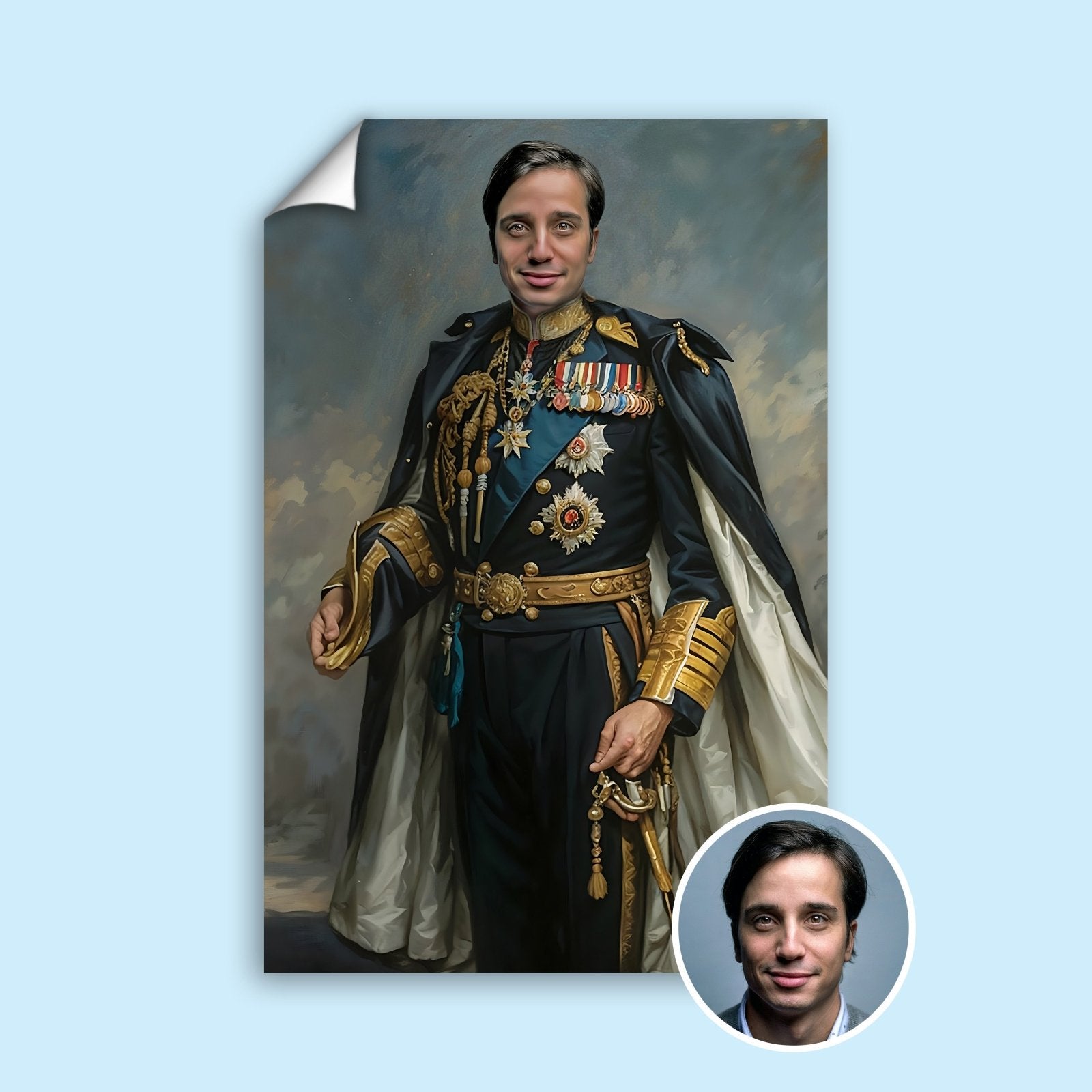 Royal Navy Officer Portrait – Classic British Military Human Portrait - Human Portrait - Male - Furr and Family