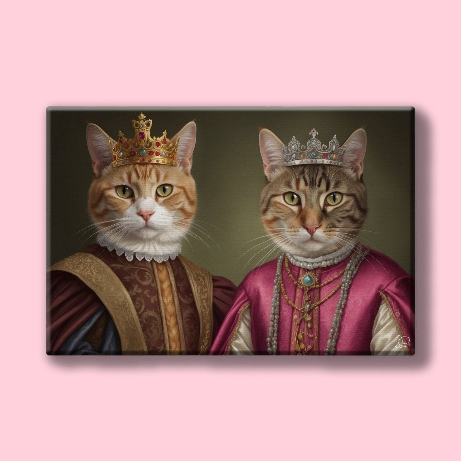 Royal Pair - Custom Pet Portrait - 2 Pets - Furr and Family