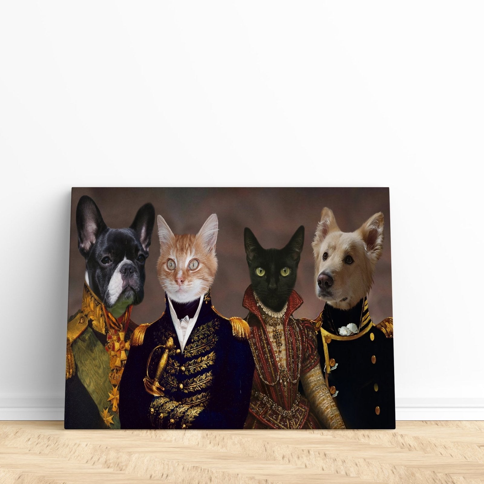 Royal Squad - Custom Pet Portrait | Custom Pet Canvas - 4 pets - Furr and Family