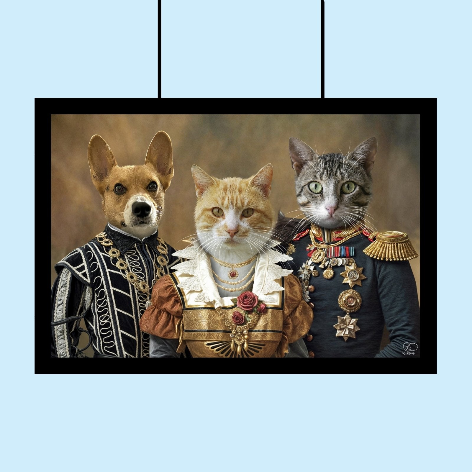 Royal Trio – Noble Multi - Pet Portrait - 2 Pets - Furr and Family