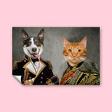 Ruff and Purr Regiment - Custom Pet Portrait - 2 Pets - Furr and Family