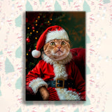 Santa Pet Christmas Portrait – Festive Custom Pet Art - 1 Pet - Furr and Family