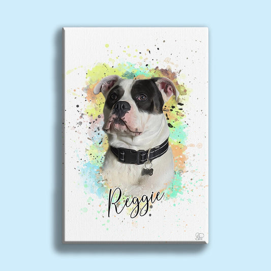 Soft Watercolor Pet Portrait - Custom Pet Artwork - 1 Pet - Furr and Family