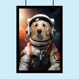 Space Astronaut Pet Portrait – Custom Pet Portrait - 1 Pet - Furr and Family