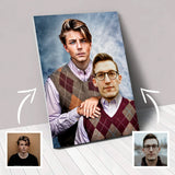 Step Brothers - Custom Human Canvas - 2 Pets - Furr and Family