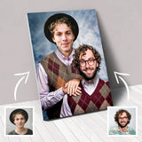 Step Brothers - Custom Human Canvas - 2 Pets - Furr and Family