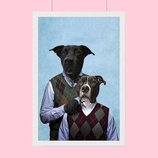 Step Brothers - Custom Pet Portrait - 2 Pets - Furr and Family